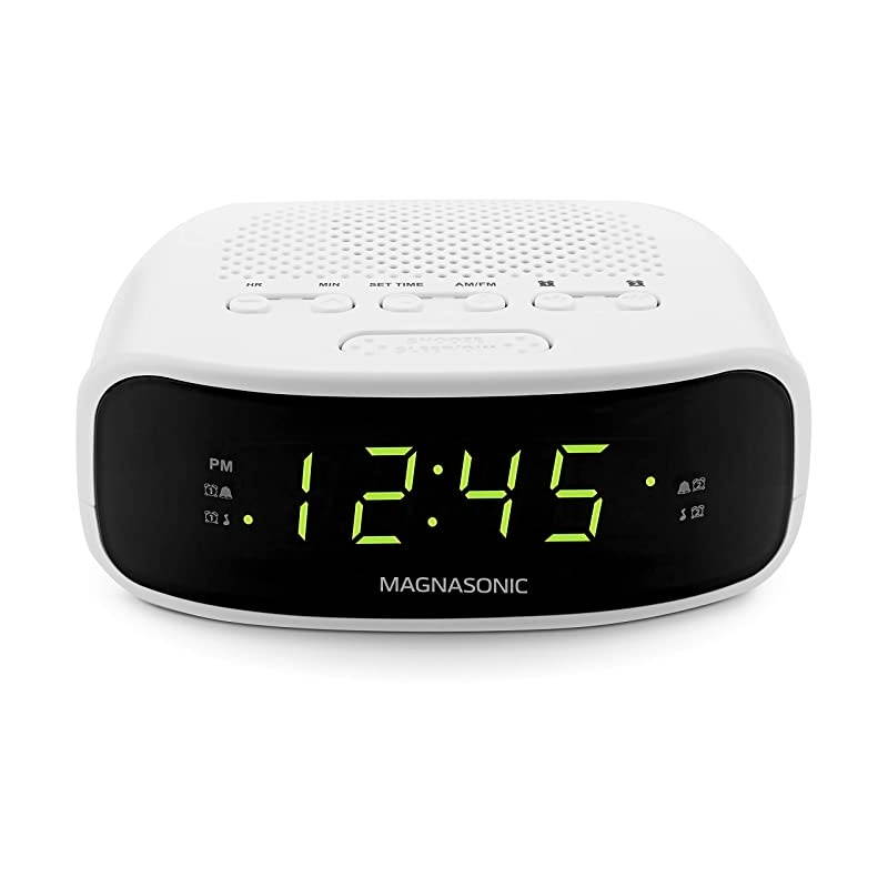 Digital AM/FM Clock Radio with Battery Backup, Dual Alarm, Sleep & Snooze Functions, Display Dimming Option (EAAC200)