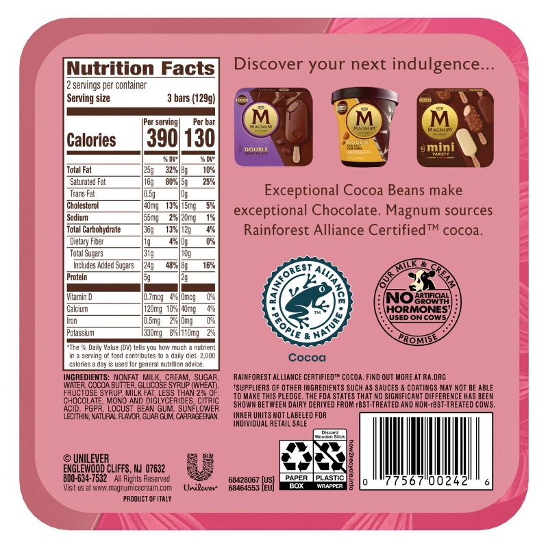 Magnum Mini Ruby Ice Cream Bars - 6ct/11.1oz