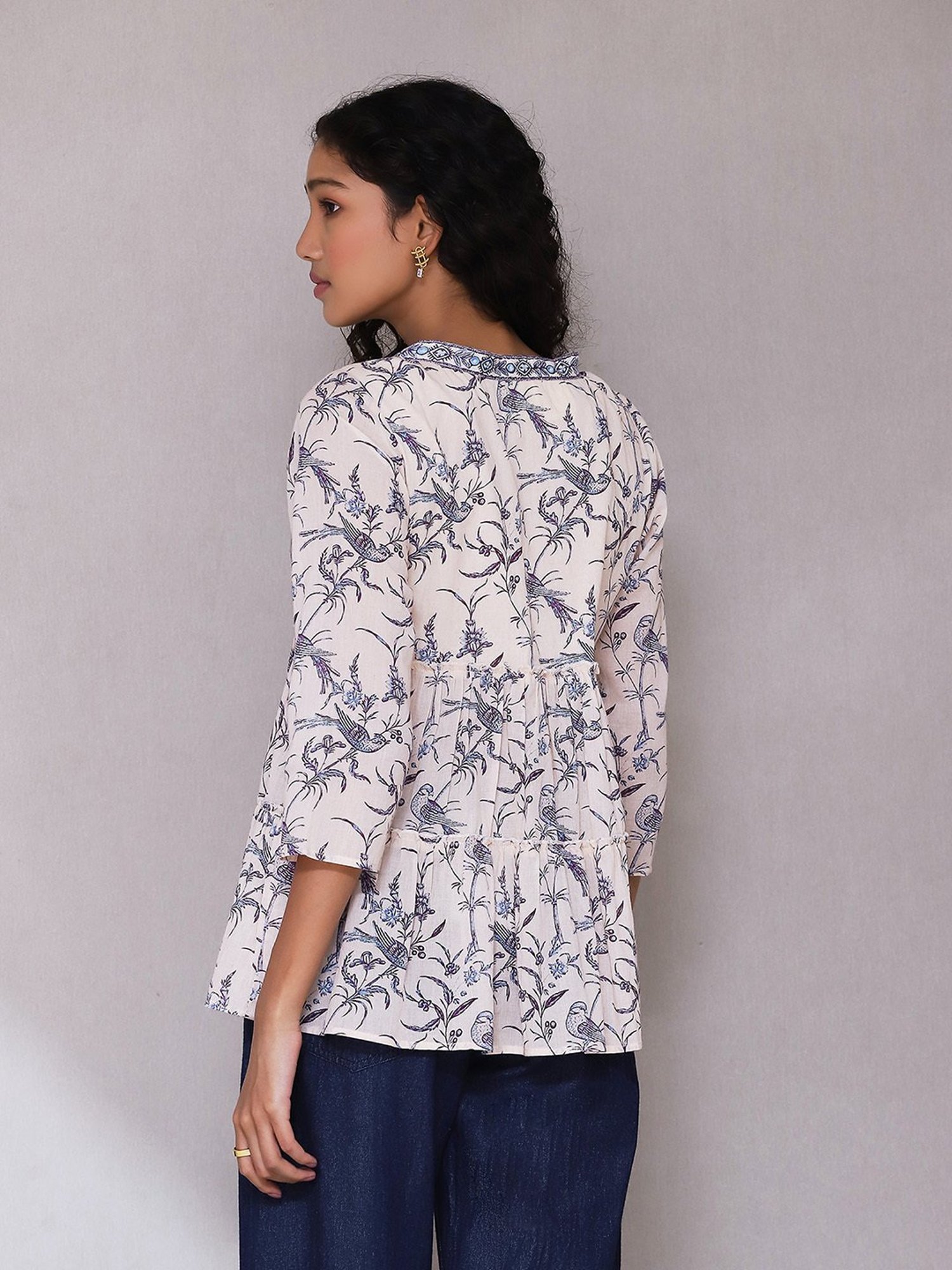 aarke Ritu Kumar Ecru Printed Top