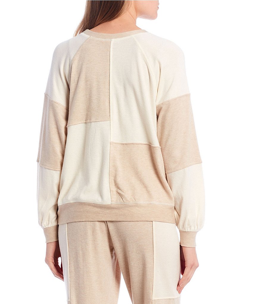 Blu Pepper Coordinating Colorblock Long Sleeve Sweatshirt