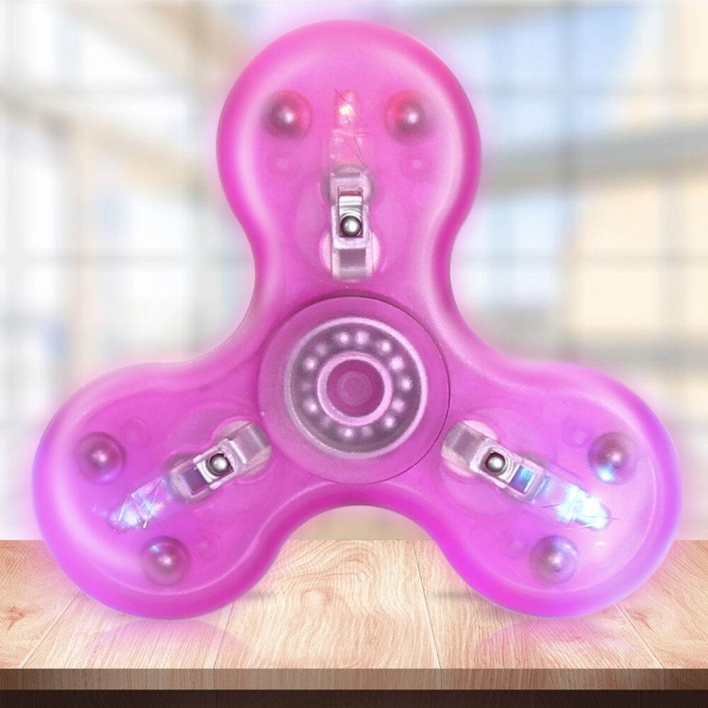 LED Light Flash Tri Fidget Hand Spinner Focus Desk Toy EDC ADHD Autism KID ADULT