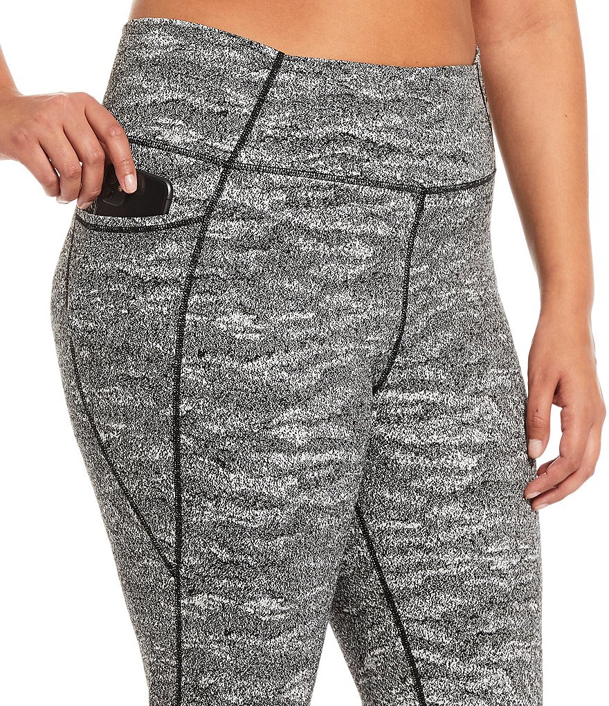 Kinesis Plus Size High Rise Moisture Wicking Jacquard Ankle Leggings