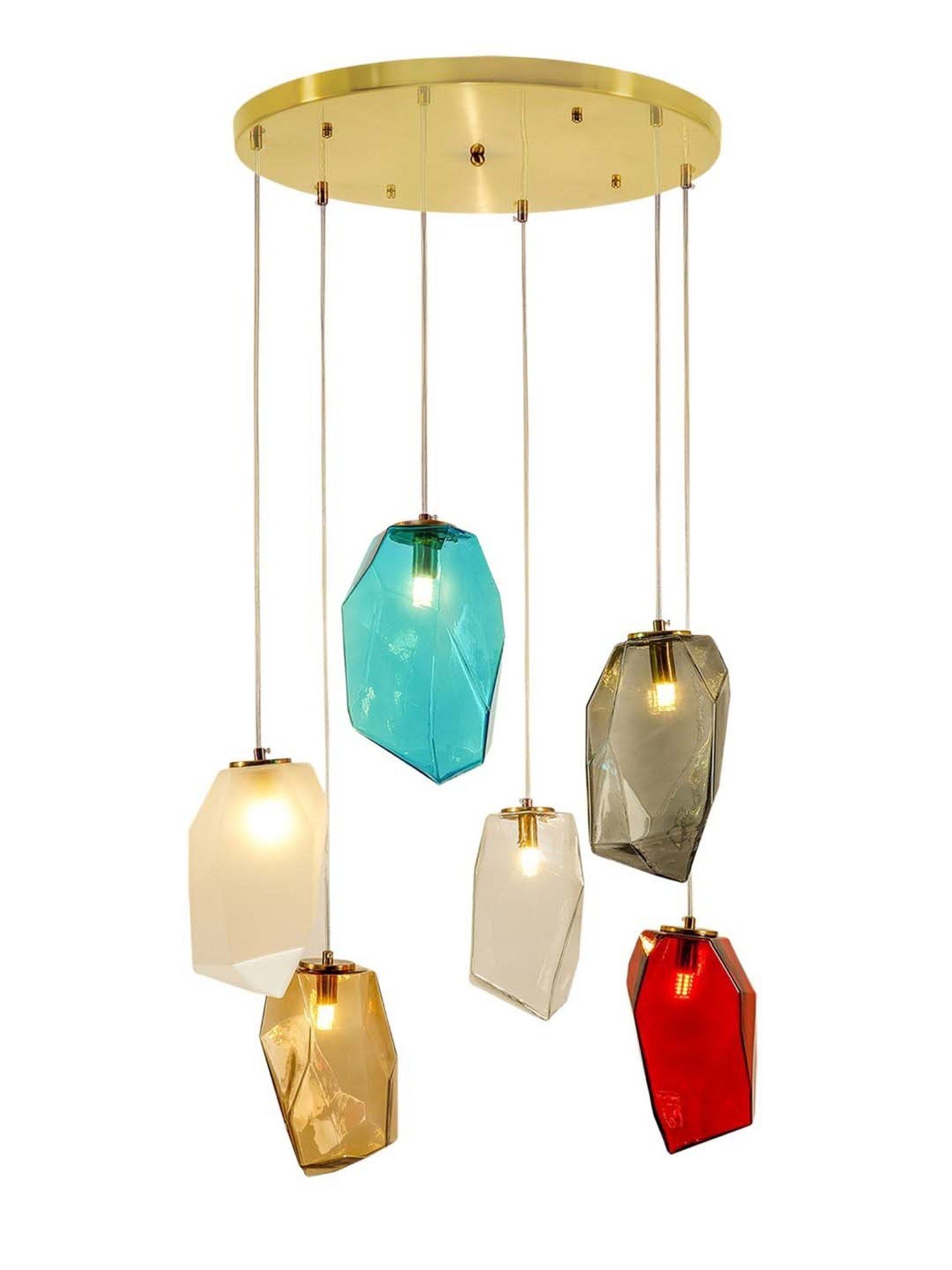 Kapoor E Illuminations 'Vogue Hartwell' Multicolor Glass 6-In-1 Chandelier