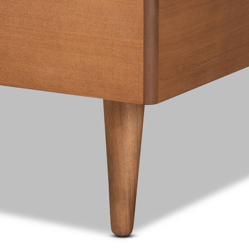 Twin Romy Walnut Wood Platform Bed Brown - Baxton Studio