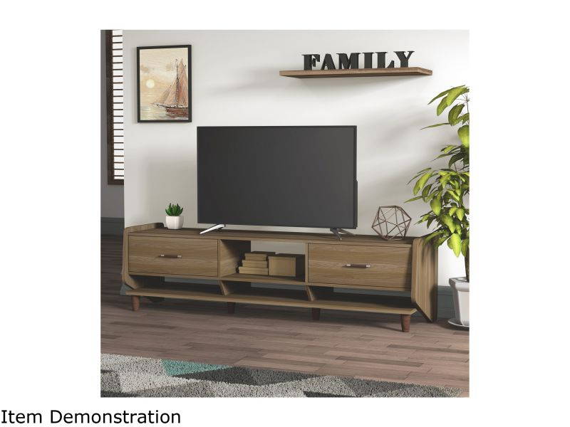 Furniture of America Honey Walnut Waggoner Mid-Century Wood 70-Inch TV Stand