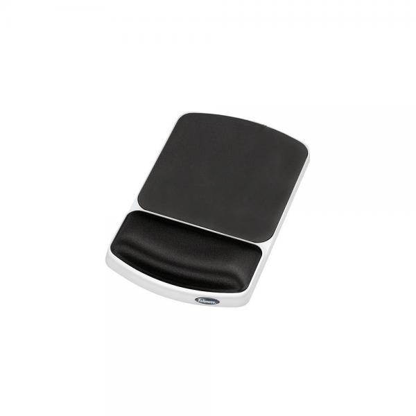 Fellowes Gel Wrist Rest and Mouse Pad, Graphite/Platinum (91741)