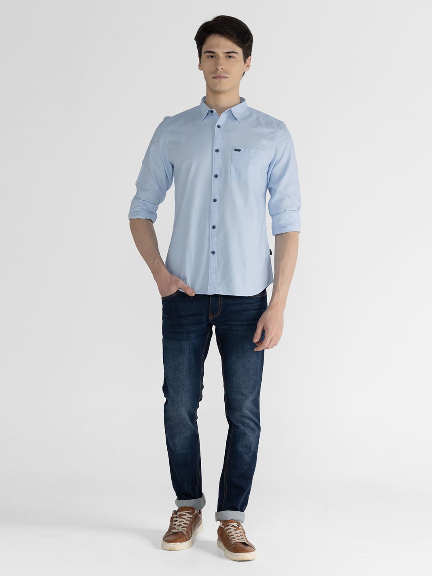 Identiti Blue Slim Fit Shirt