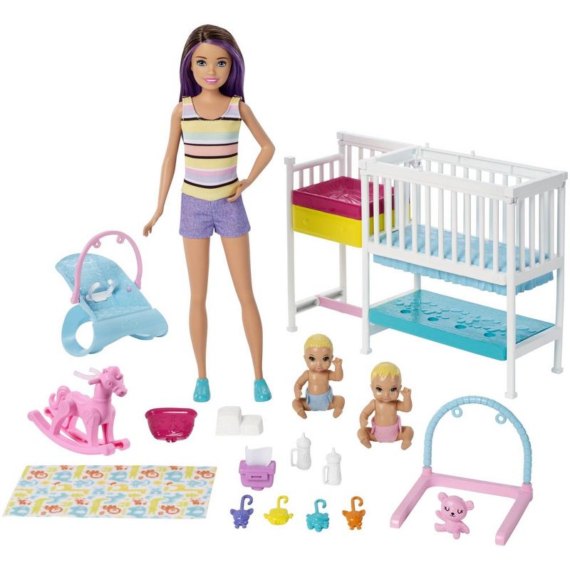 Barbie Skipper Babysitters Inc Nap 'n' Nurture Nursery Dolls and Playset