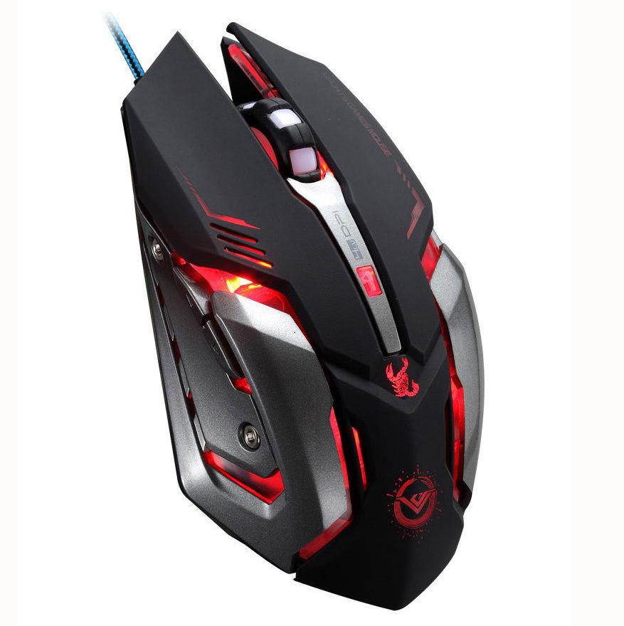 RAJFOO Crazy Scorpion 8D 3200DPI 6Buttons Ergonomic Usb Optical Pro-Gaming Mouse