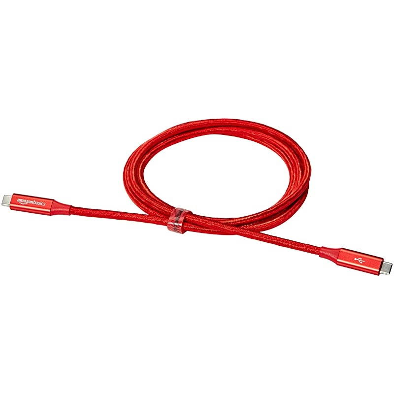 Double Braided Nylon USBC to USBC 31 Gen 1 Cable with Power Delivery 5 Gbps | 6 feet Red