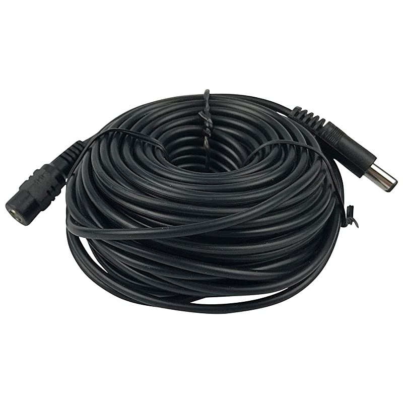 CCTV 15m 21x55mm Dc 12v Power Extension Cable for CCTV Security Cameras IP Camera Dvr Standalone15meters Black
