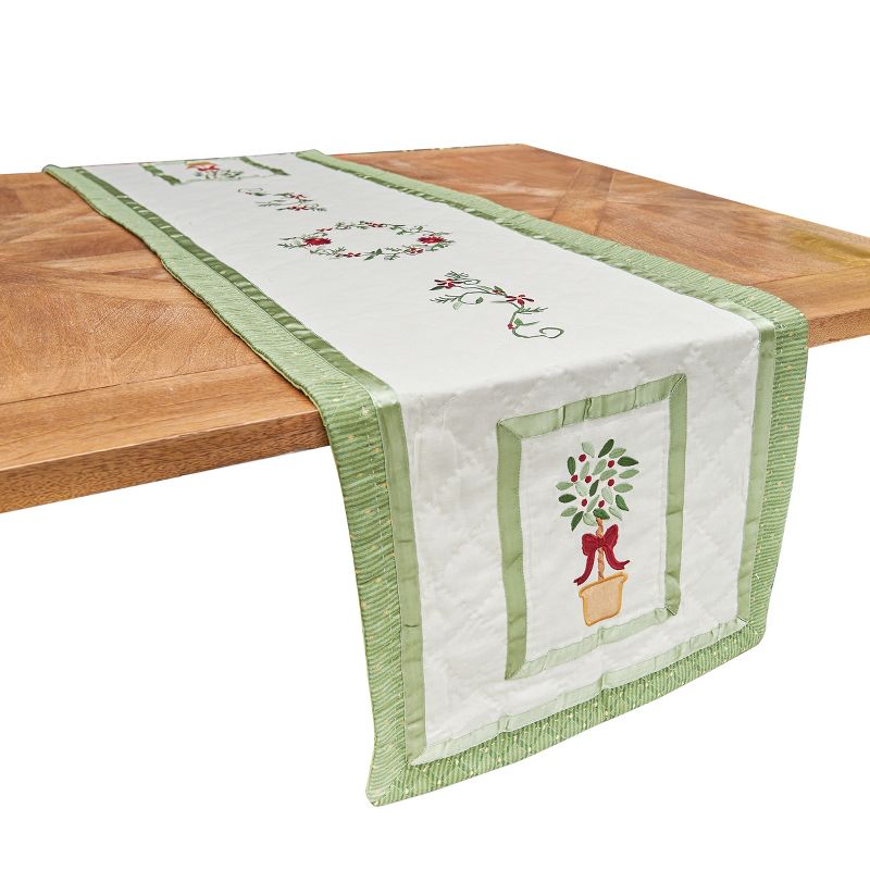 Genie Crafts Beige Linen Fabric Dining Table Runner Roll, 360 Inches Long x 17.7 in