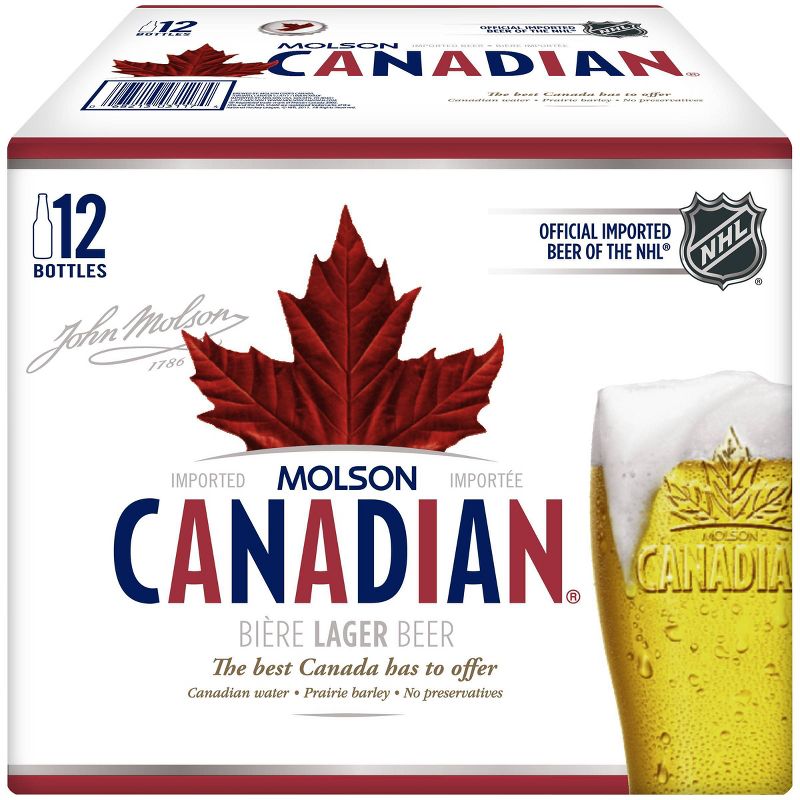 Molson Canadian Lager Beer - 12pk/12 fl oz Bottles
