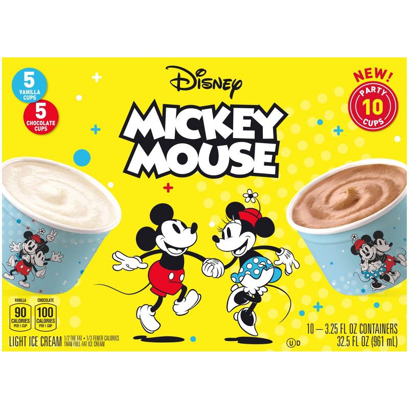 Disney Mickey Mouse Vanilla & Chocolate Ice Cream Party Cups - 32.5oz/10ct