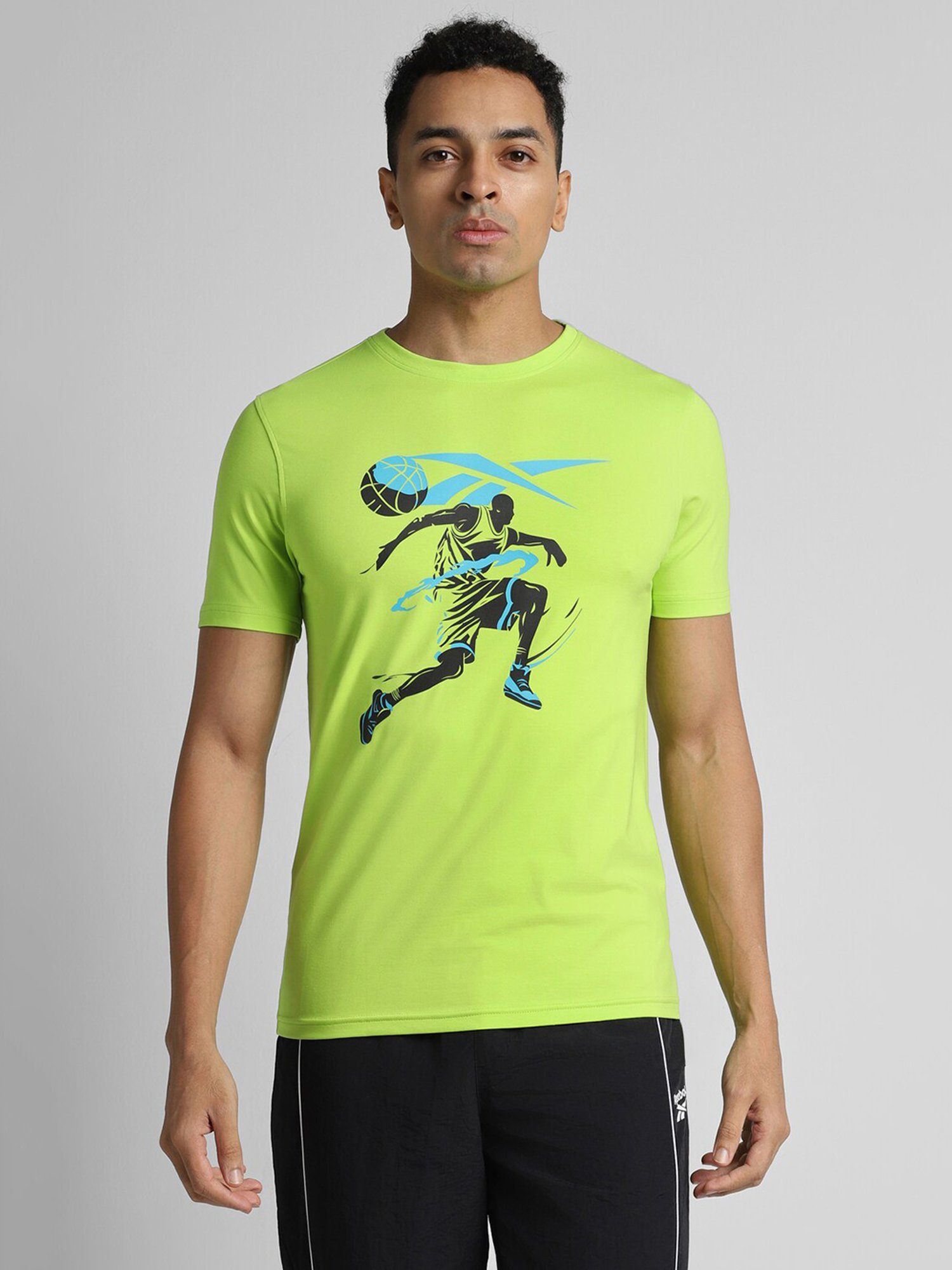 Reebok Green Slim Fit Print T Shirt