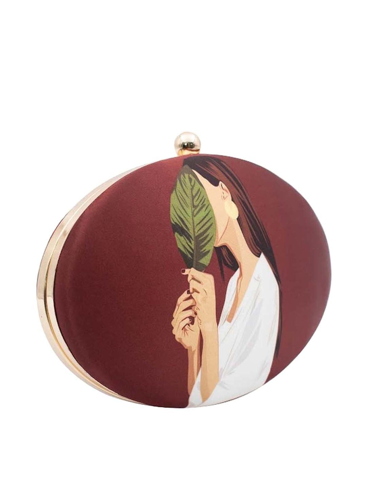 Sugarcrush Maroon Printed Clutch