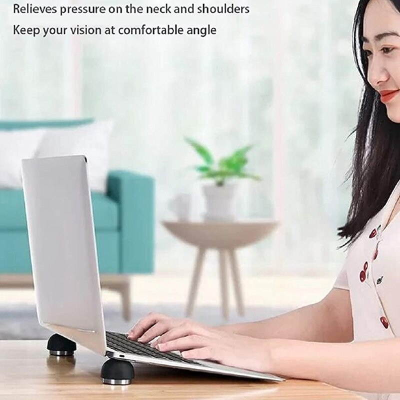 Laptop Stand,Ergonomic Laptop Cooling Pad Small Invisible Cooler Ball Portable netic Foot Heat for Laptop Computer