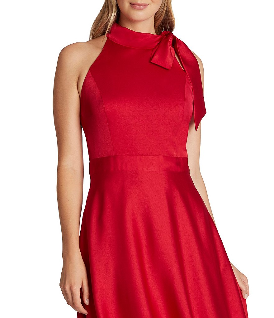 Tahari ASL Bow Neck Sleeveless Sateen Ball Gown