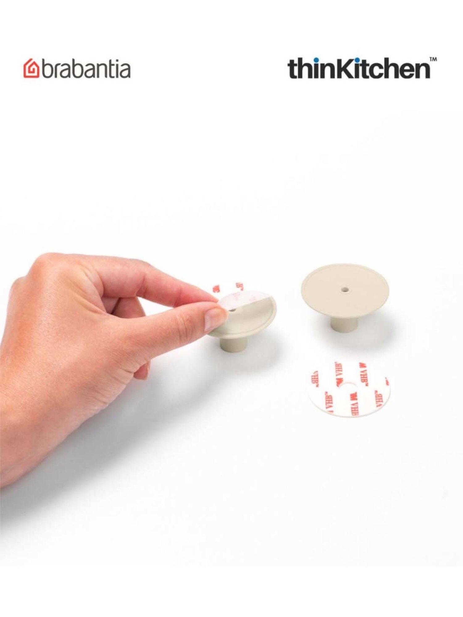 Brabantia Beige Plastic Renew Towel Hooks - Set of 2