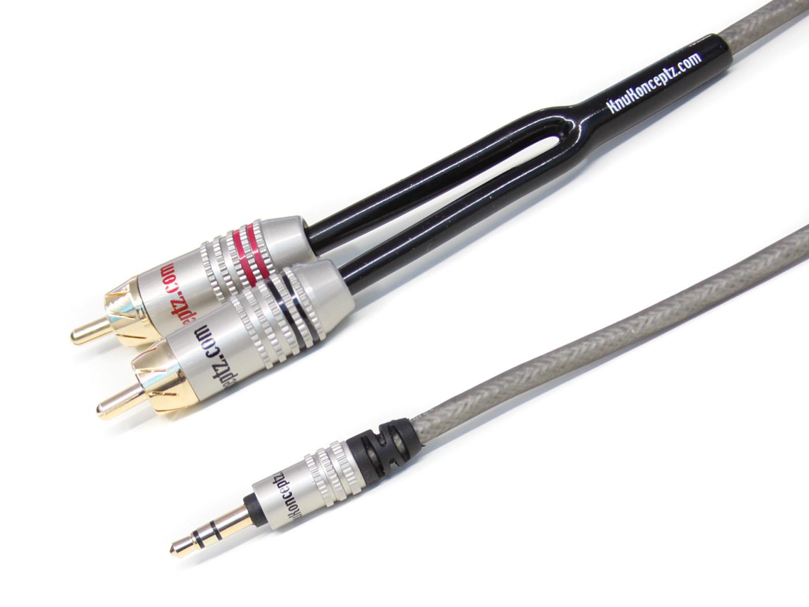 KnuKonceptz Krystal Kable MP3/iPod 3.5mm to RCA Adapter Aux Cable 5M