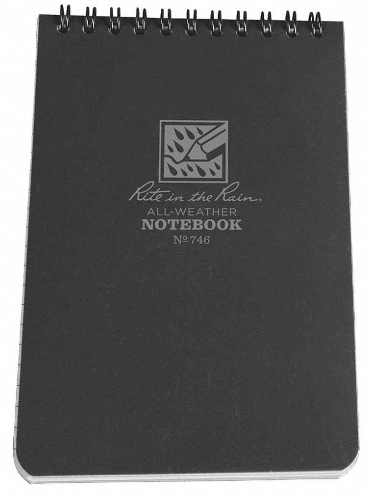 RITE IN THE RAIN 746 All Weather Spiral Notebook,Uni,4in.x6in