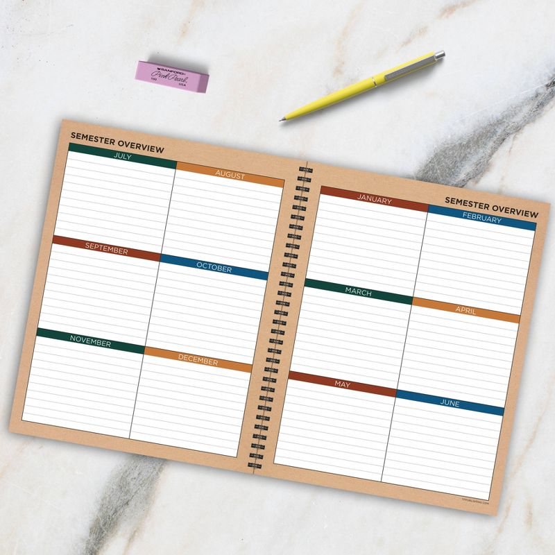 Undated Teacher Planner Lesson Plan Book 8.5" x 11" Weekly/Monthly Kraft - The Time Factory