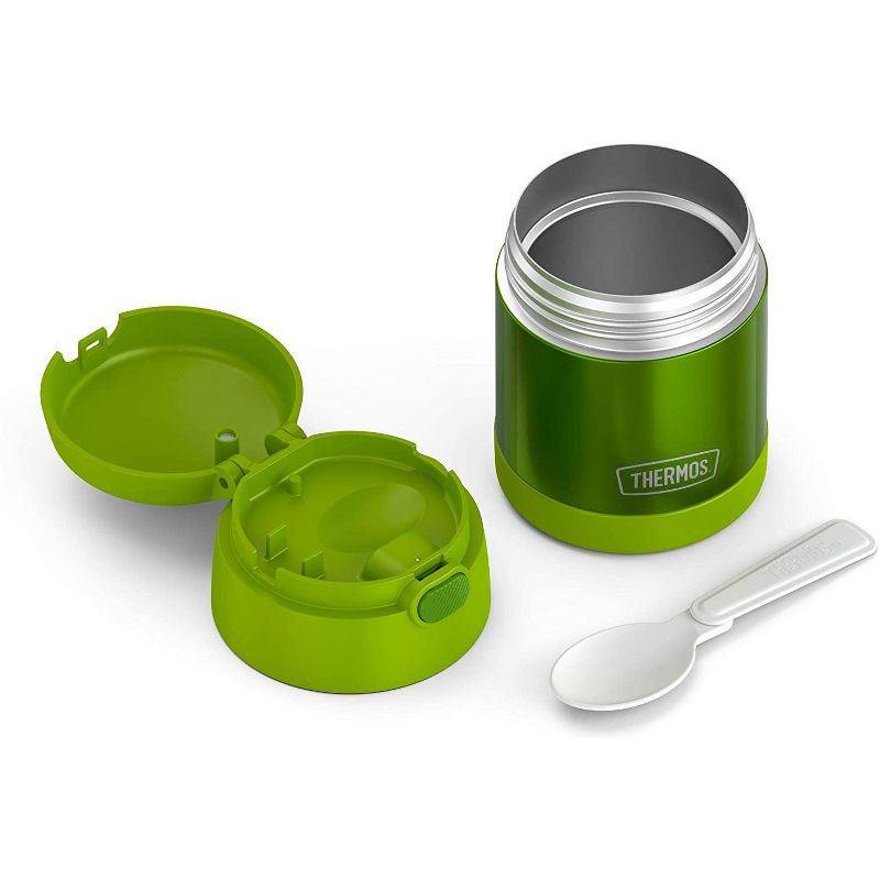 THERMOS FUNTAINER 10 Ounce Stainless Steel Vacuum Insulated Kids Food Jar with Folding Spoon, Lime