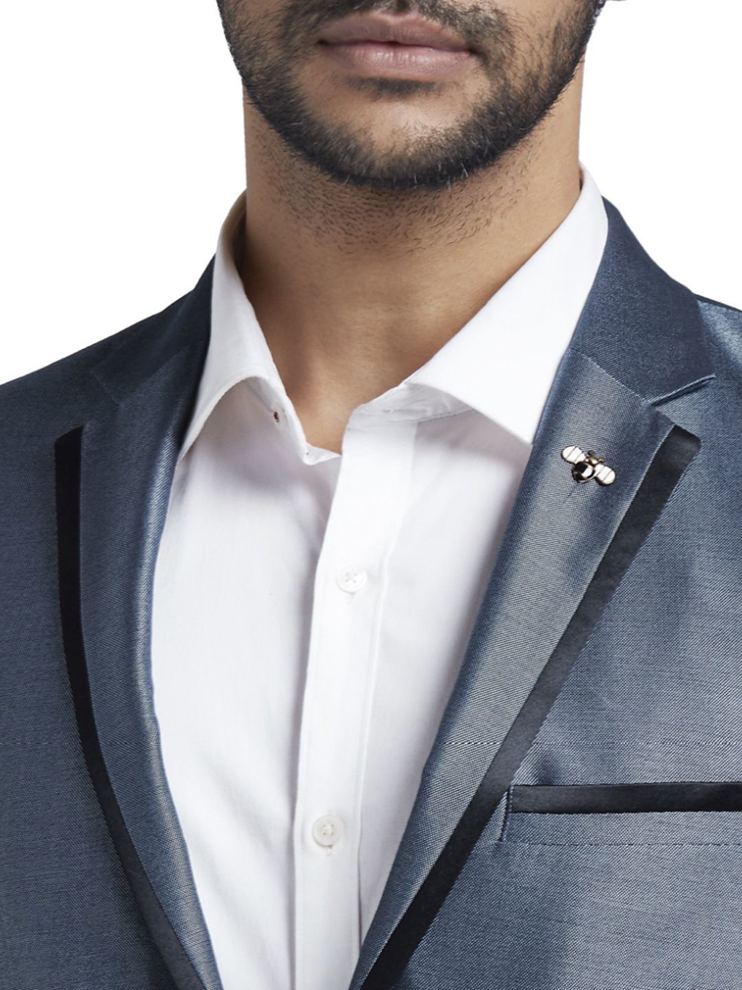 Parx Blue Regular Fit Two Piece Suit