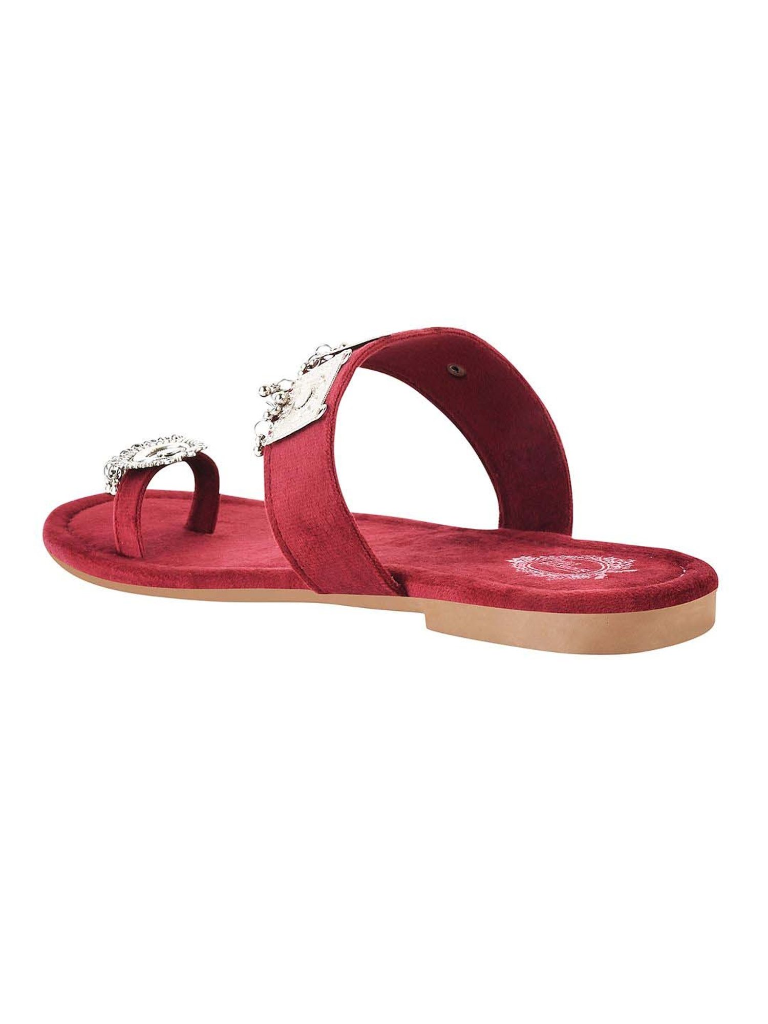 Shoetopia Kids Maroon Toe Ring Sandals