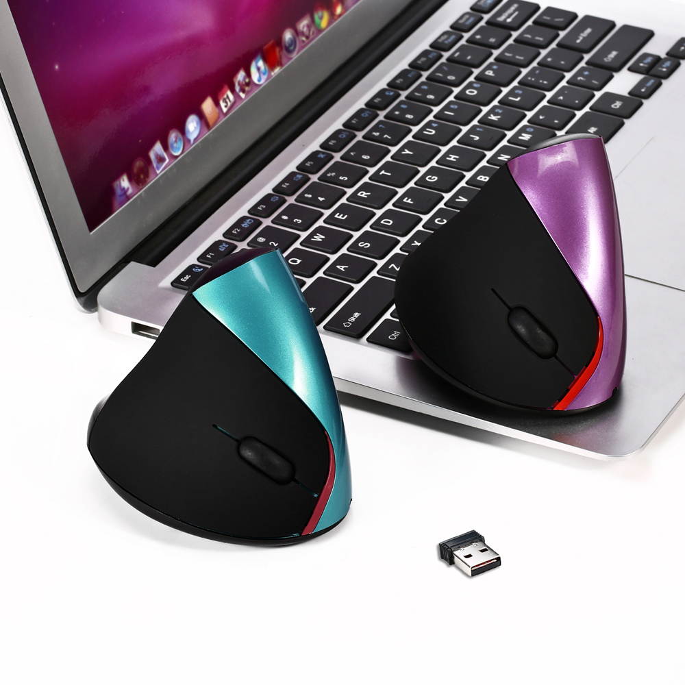 Rechargeable Mice 2.4G Wireless Mouse 2400 DPI 5 Buttons Optical Ergonomic Vertical Mouse with USB for Mac Laptop PC Desktop