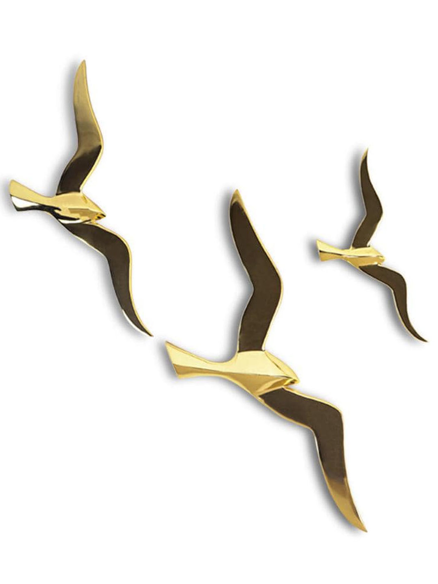 The Artment Abstract Golden Birds Wall D&iquest;cor (Set of 3)