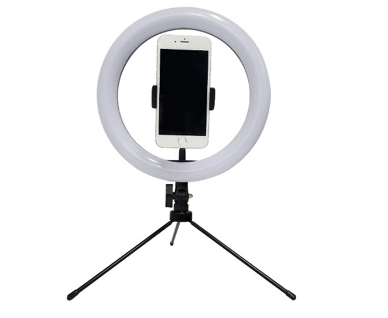 Select Mall 10 Inch Desktop Ring Light Fill Light Live Selfie with Metal Bracket Ring Light on-Camera Video Light-B