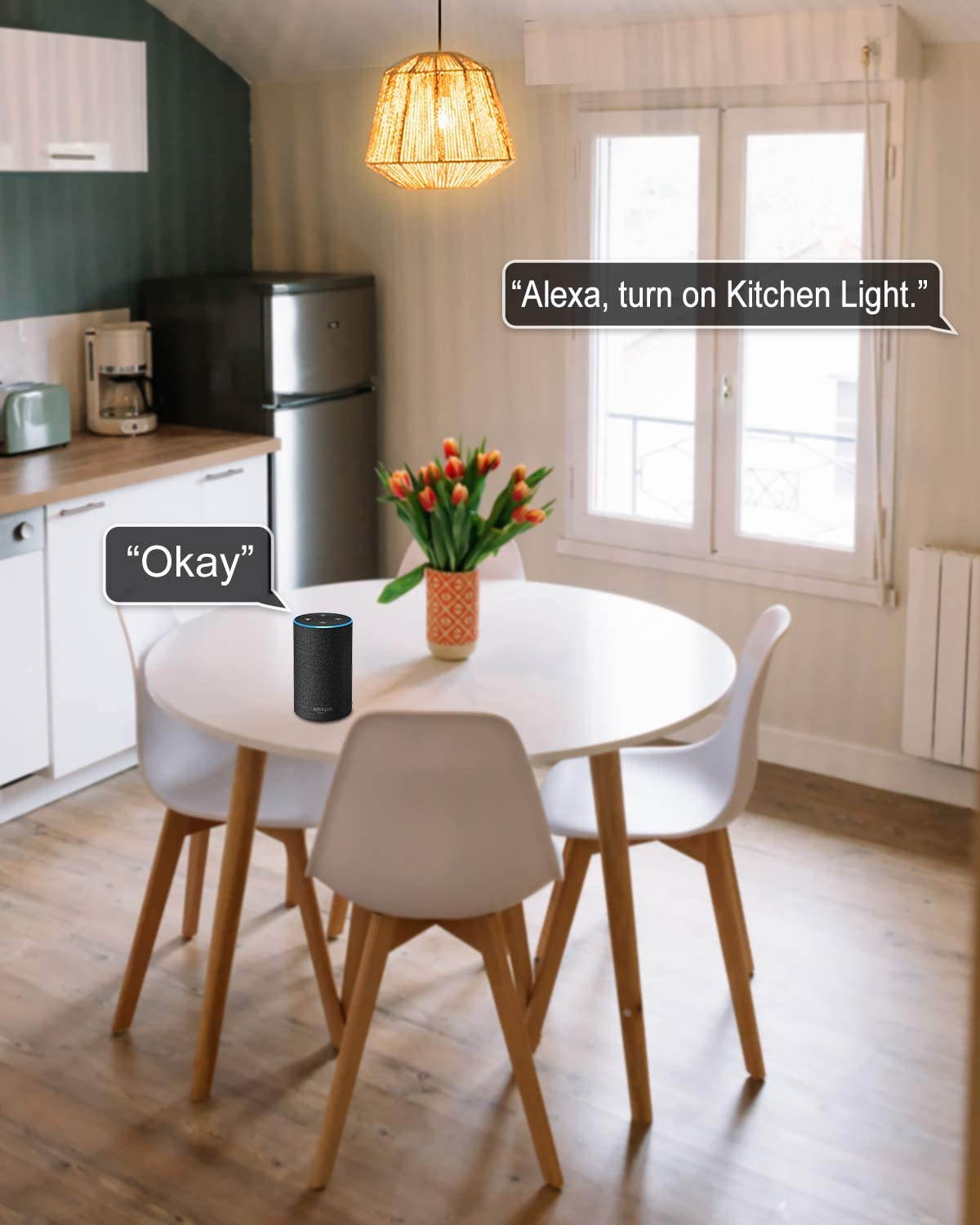 Smart Light Bulb,  A19 E26 9W WiFi LED Smart Bulb, Works with Alexa, Echo, Google Home & Siri (No Hub Required), Warm White, 60W Equivalent, ETL Listed (2-Pack)