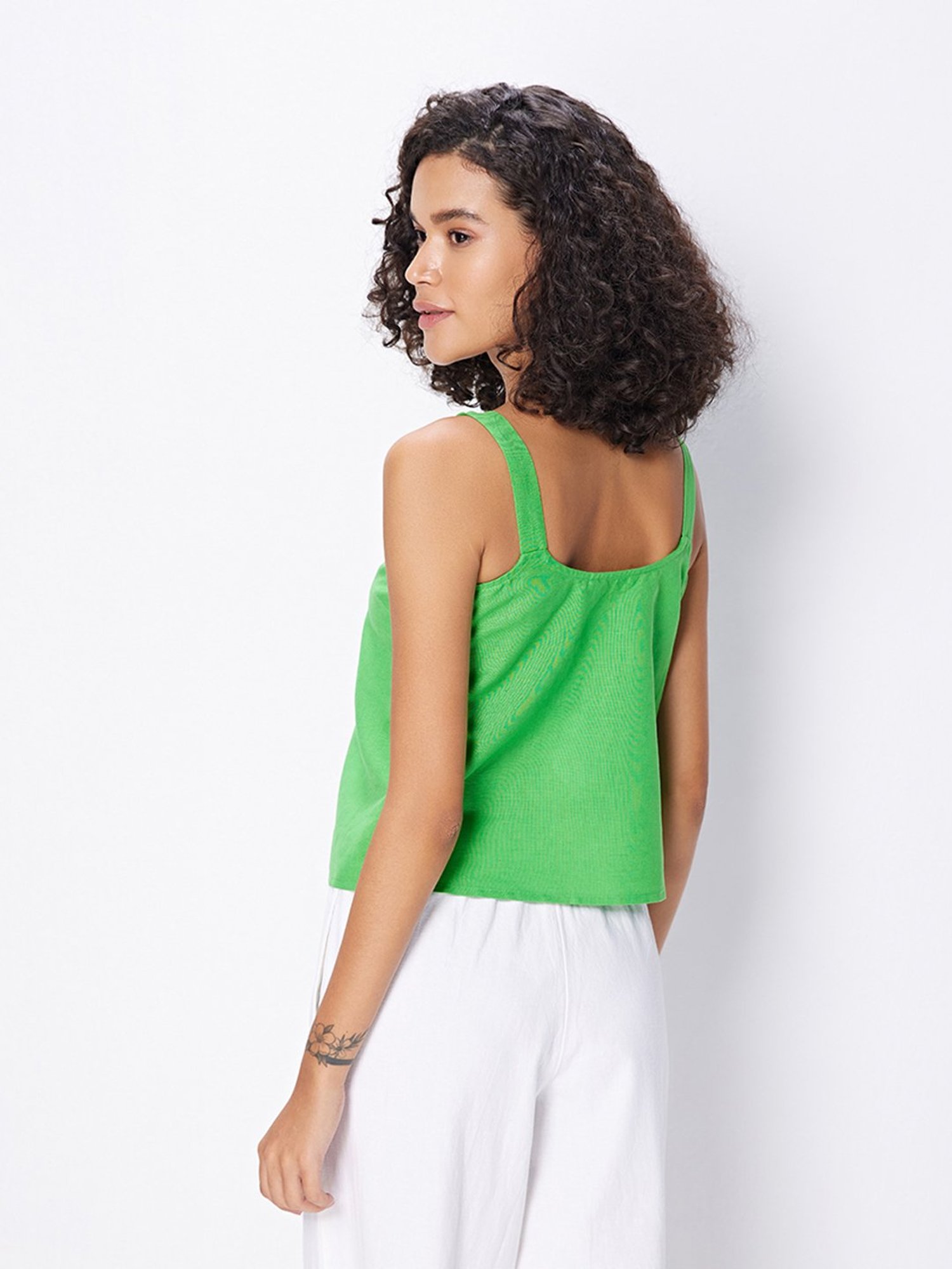 Cover Story Green Regular Fit Top