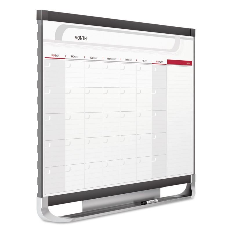 Quartet Prestige 2 Total Erase Monthly Calendar 36 x 24 Graphite Color Frame CP32P2