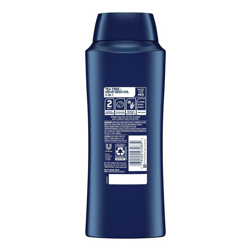 Suave Men's 2-in-1 Shampoo and Conditioner Tea Tree + Hemp - 28 fl oz