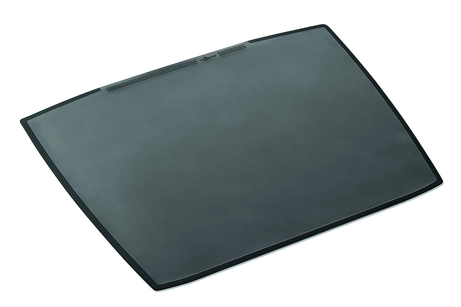 DURABLE Desk Pad with Transparent Overlay, Trapezoidal Shape, 26-3/4 x 20-3/4 Inches, Black (720101)