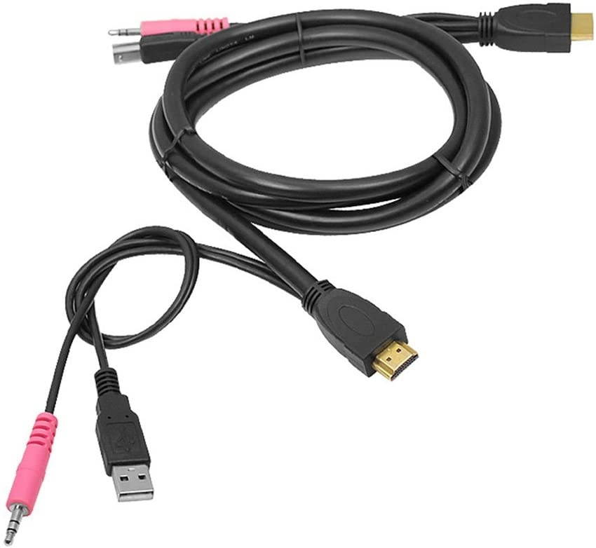 SIIG CE-KV0211-S1 USB HDMI KVM Cable with Audio and Mic