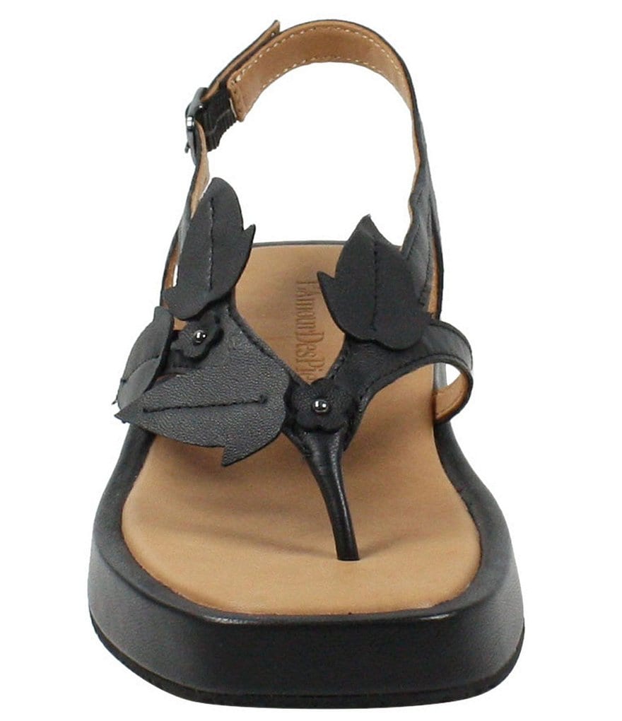 L'Amour Des Pieds Avaline Leather Thong Platform Wedge Sandals