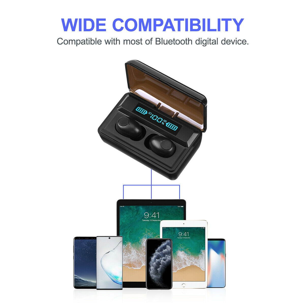 Bluetooth 5.0 Headset TWS Wireless Earphones Earbuds Stereo Headphones  Mic