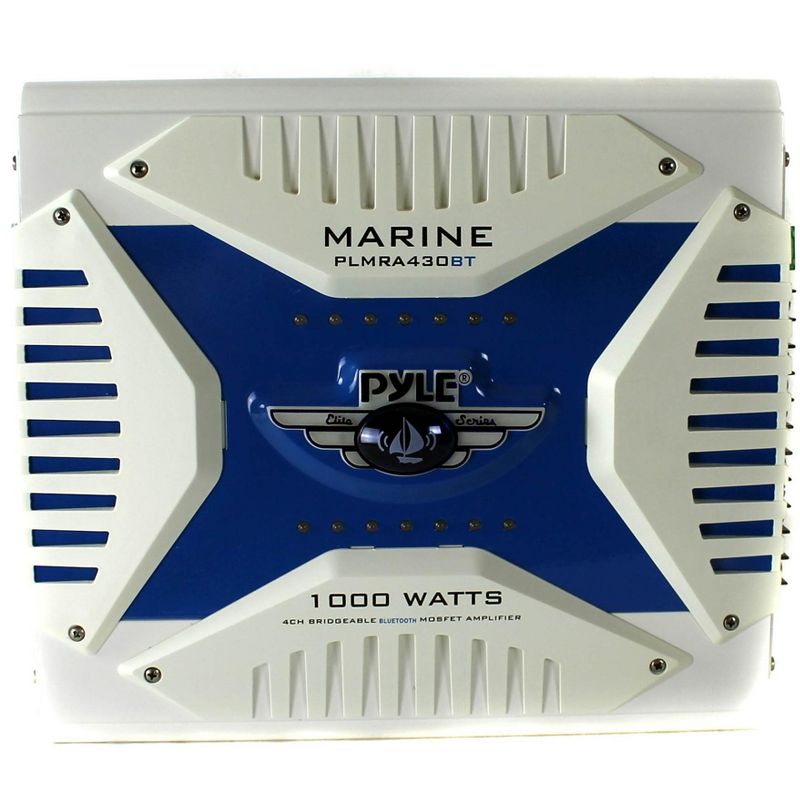 Pyle Elite 1000 Watt 4 Channel Amplifier Bluetooth Marine ATV Amp w/ Wiring Kit