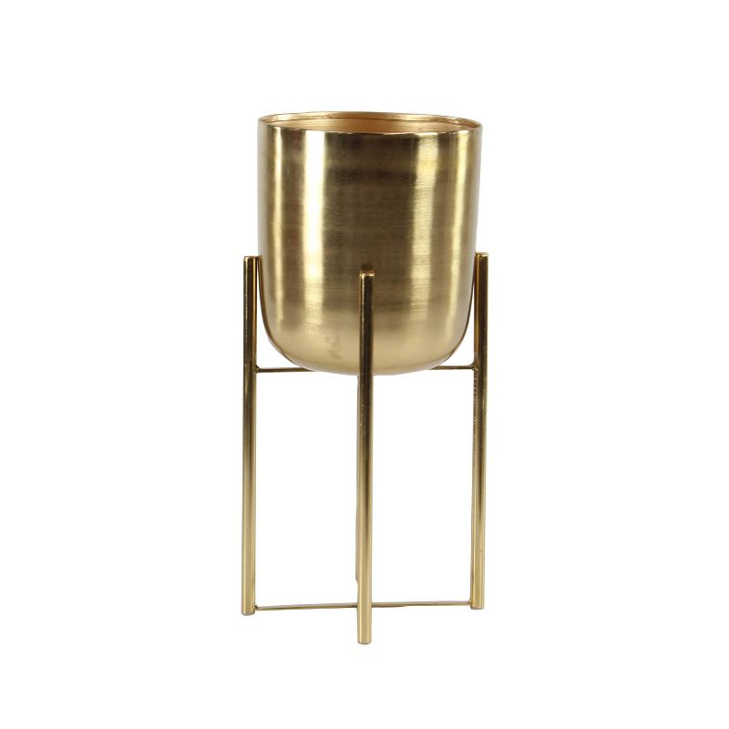 Set of 2 Planters with Stand Gold - CosmoLiving by Cosmopolitan