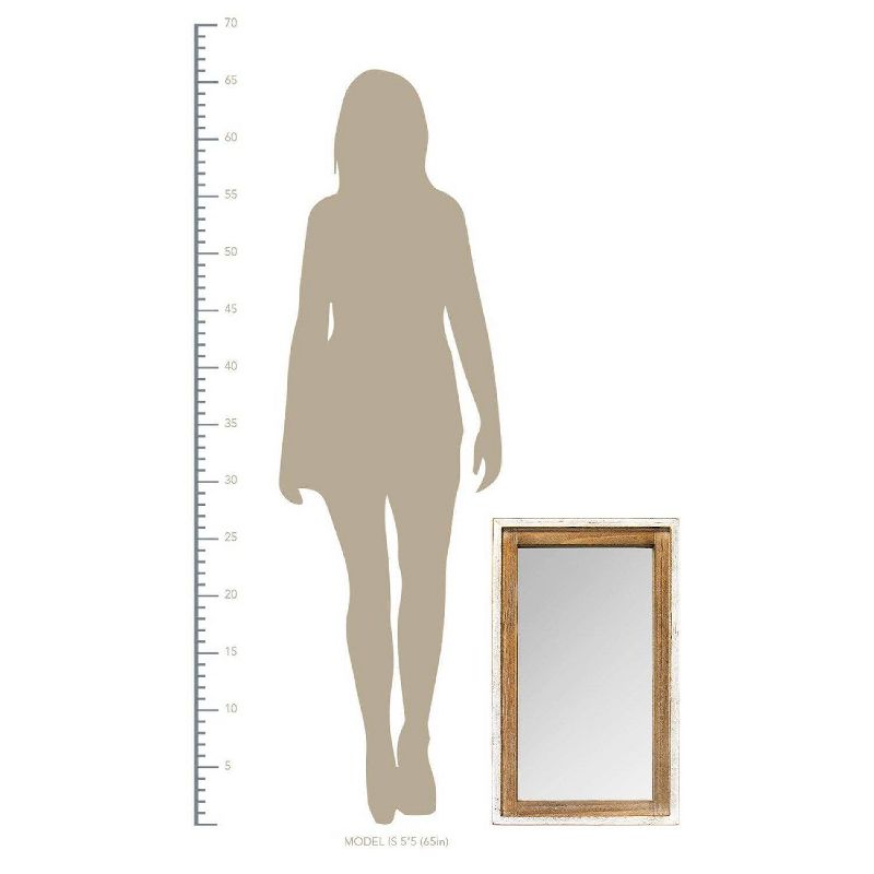 16.5" x 27" Adeline Wood Mirror White/Natural - Stratton Home Décor