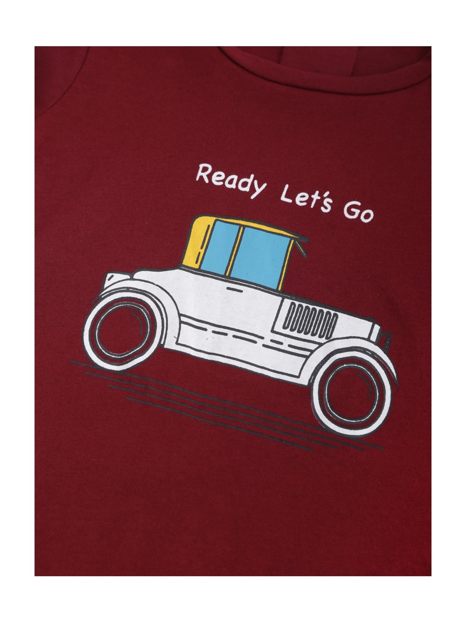 Kids Craft Maroon Cotton Printed T-Shirt & Pants