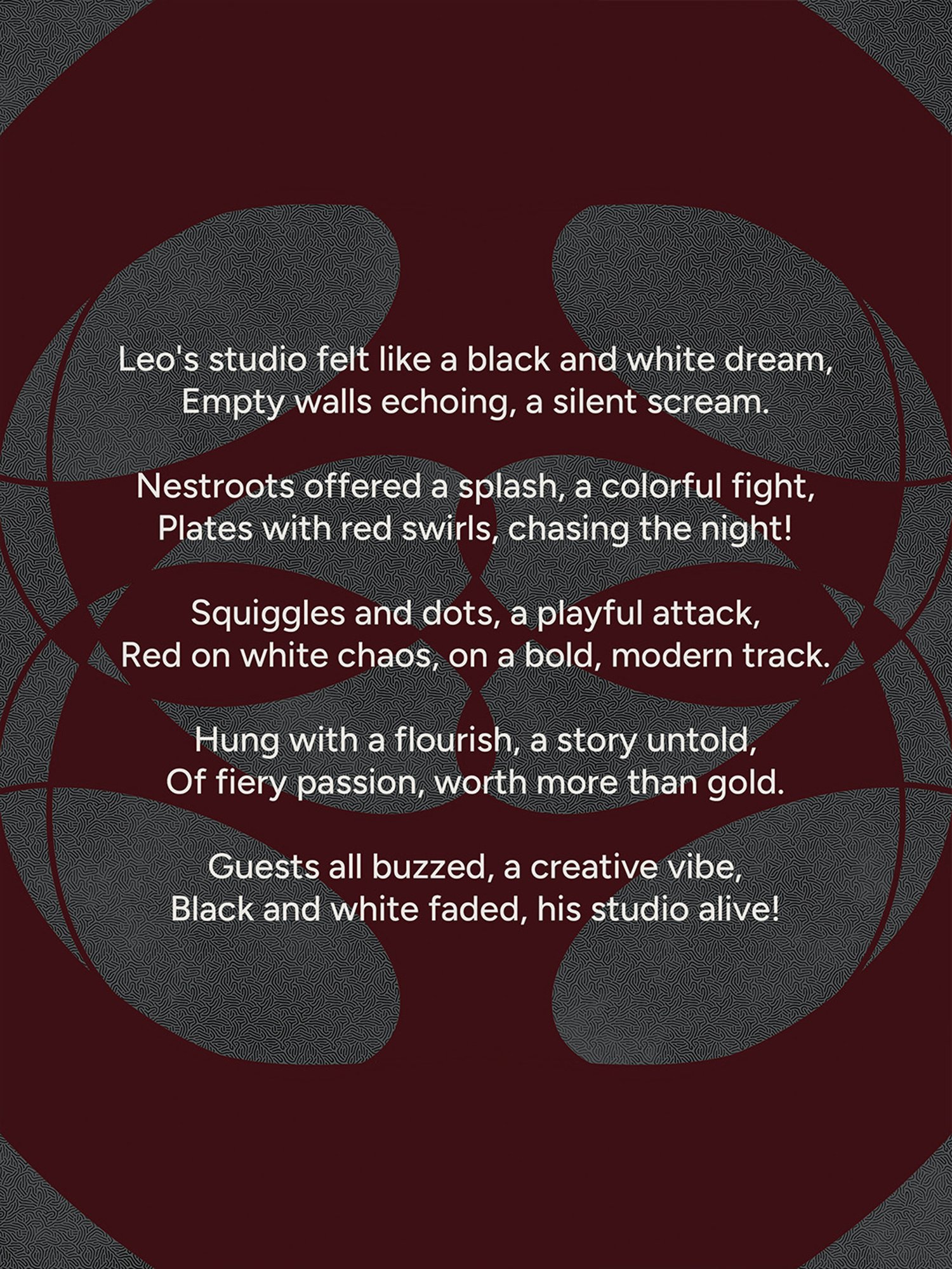 Nestroots Fiery Swirls Maroon & White Porcelain&iquest;Decorative Wall Plate