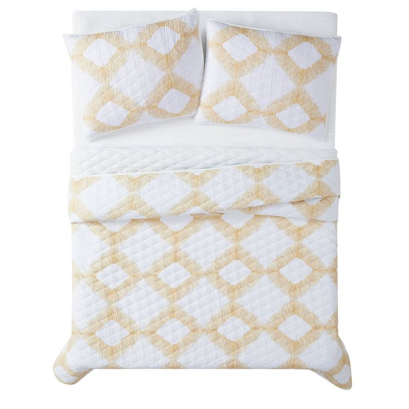 Twin XL 2pc Merill Quilt Set White/Gold - Brooklyn Loom