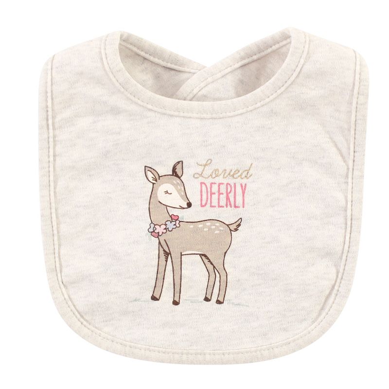 Hudson Baby Infant Girl Cotton Bibs, Enchanted Forest, One Size