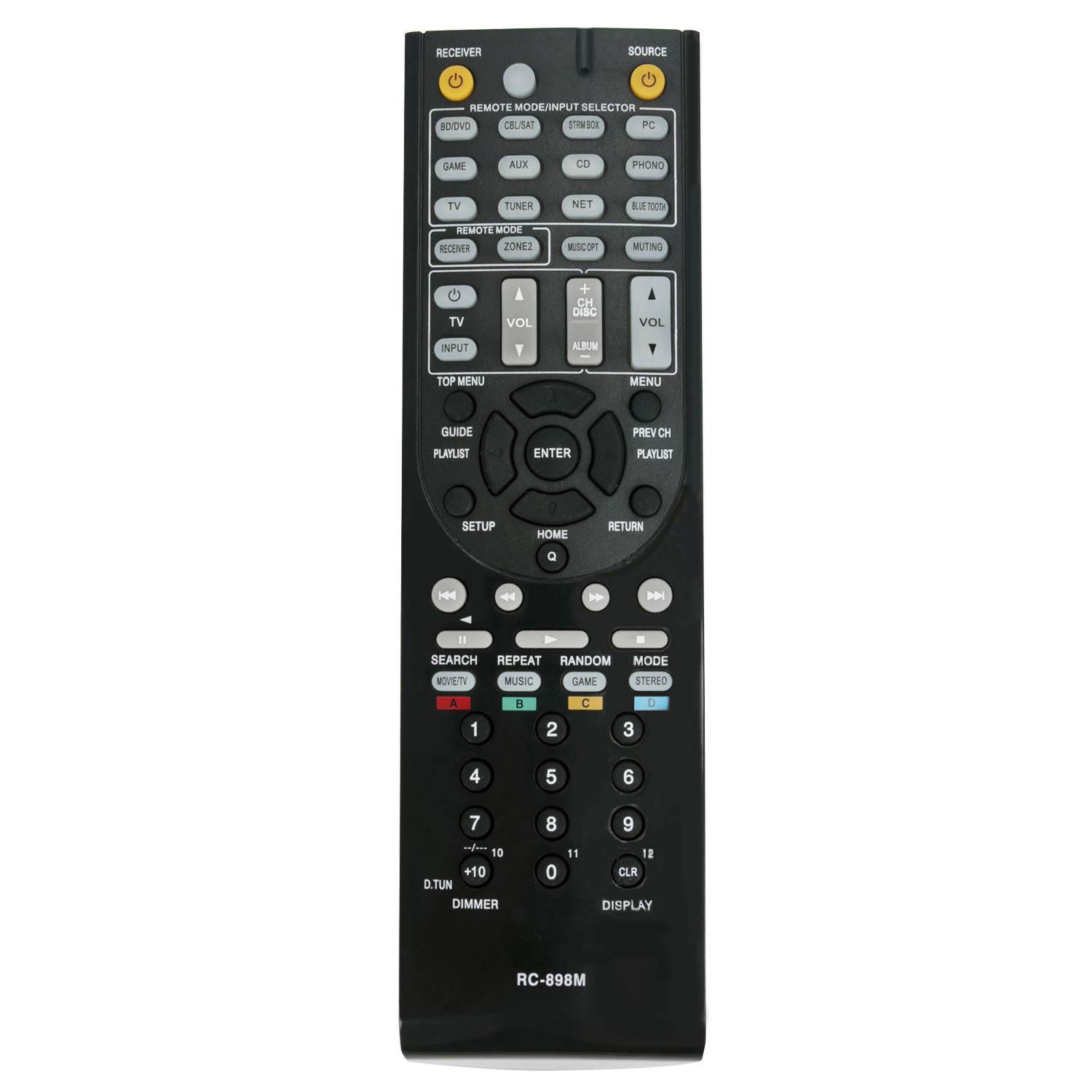New RC-898M RC898M Remote Control Compatible with Onkyo AV Receiver TX-NR545 TX-NR646 TX-NR747 TXNR545 TXNR646 TXNR747