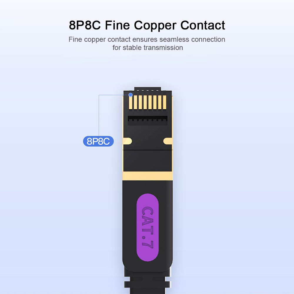 VENTION Cat 7 Ethernet Cable 10 Gigabit Fast Speed Flat Network Cable RJ45 LAN Cable for Home Business 5m/16.4ft