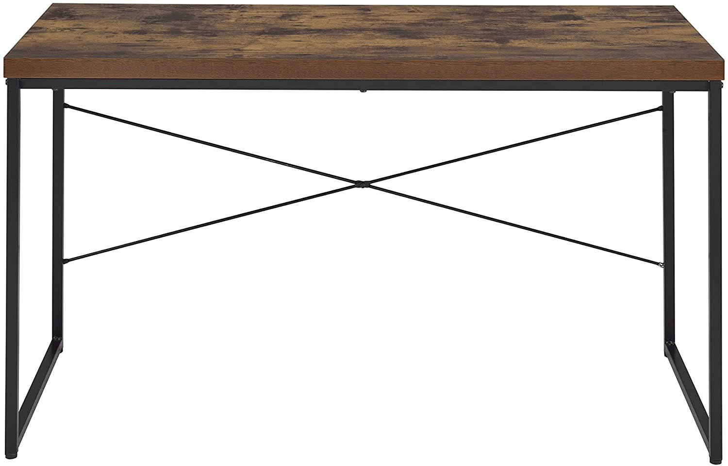 Study Computer Desk, Home Office Writing Small Desk, Modern Simple Style PC Table, Black Metal Frame Gaming Desk 47" x 22" x 28" - Weathered Oak